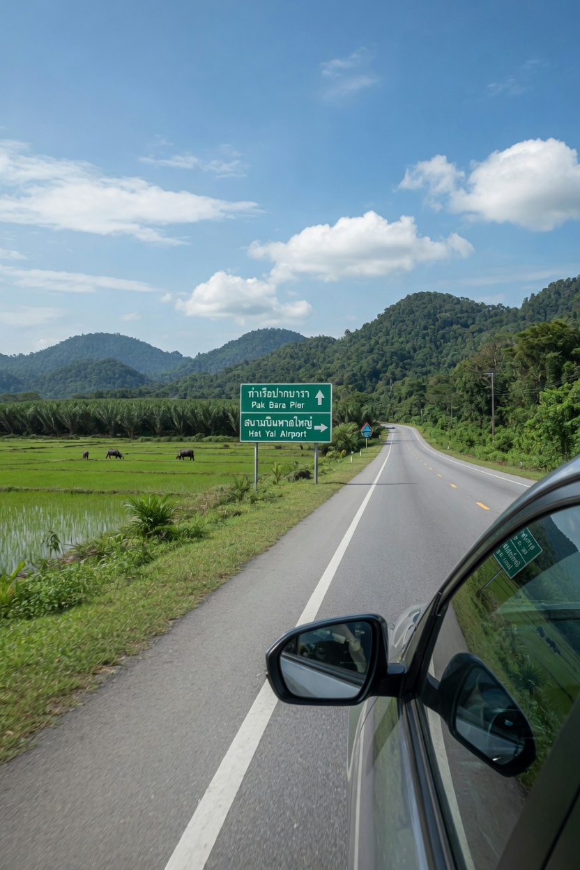 6. การเดินทางจากสนามบินหาดใหญ่ไปท่าเรือปากบารา